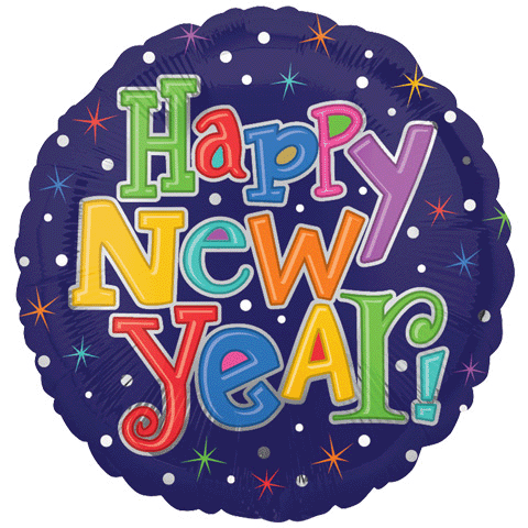 [24219] 18" Multi-Color Happy New Year Balloon