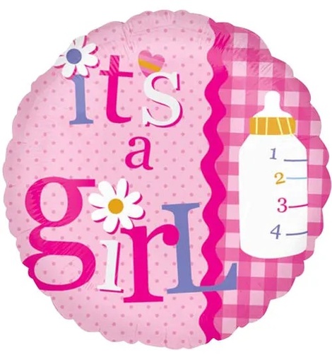 [24085] 18" It's a Girl Rick Rack 2 Sided