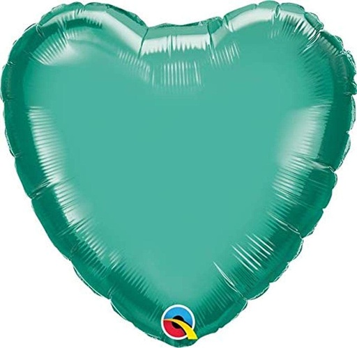 9" Chrome Green Heart