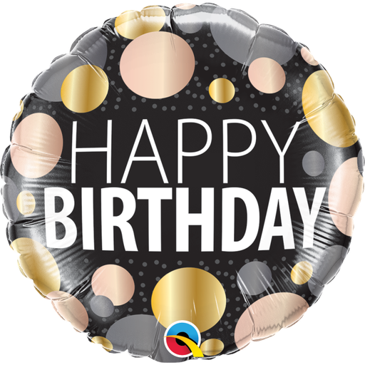 [12268] 18" Big Metallic Dots Birthday