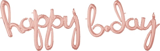 [3915711] 70" 'Happy B'day' Script in Rose Gold