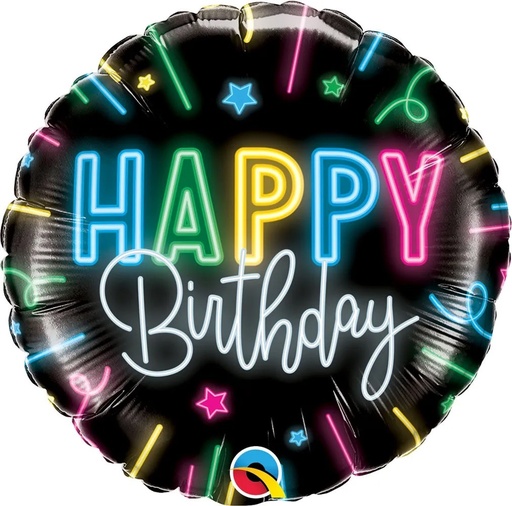[12276] 18" Happy Birthday Neon Glow