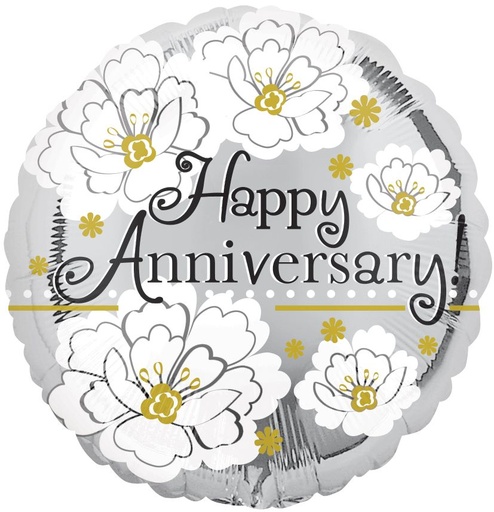 [27885] 18" Happy Anniversary Silver