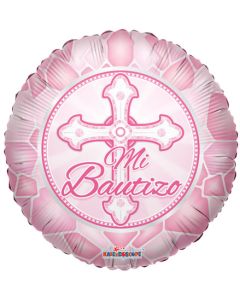 [345293] 18" Mi Bautizo Rosa