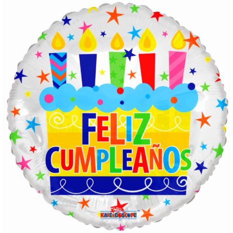 [15362-18] 18"Feliz Cumpleaños Pastel con Velas