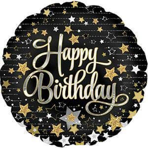 [11439010] 18" Gold Stars Birthday