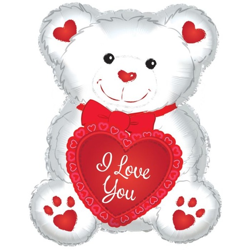 [424075] 12" Teddy Love Hearts Red 2 pcs
