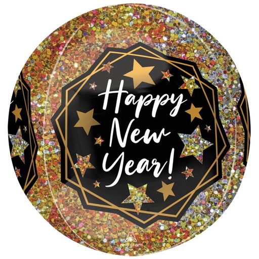 [433678] 16" Gold Sparkle HNY Orbz