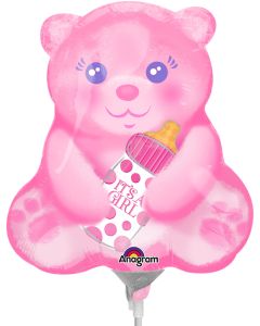 [336578] 14" Baby Girl Bear & Bottle