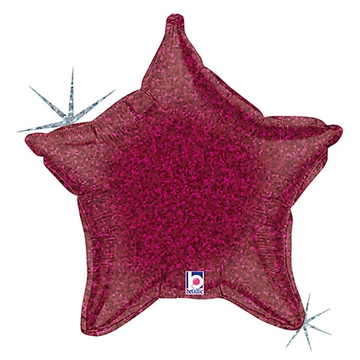 [150091] 21" Burgundy Holographic Star