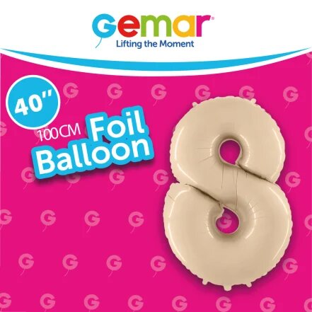 [171082] 40" Number 8 Satin Cream Gemar