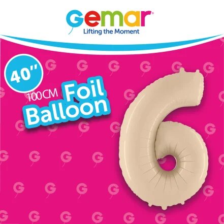[171068] 40" Number 6 Satin Cream Gemar