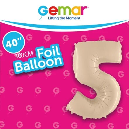 [171051] 40" Number 5 Satin Cream Gemar