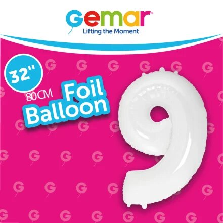 [171990] 32" Number 9 White Gemar