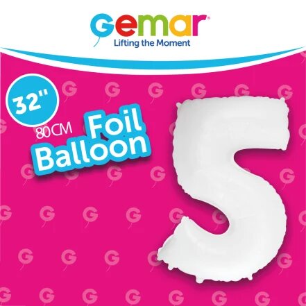 [171952] 32" Number 5 White Gemar