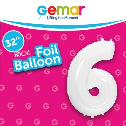 [171969] 32" Number 6 White Gemar