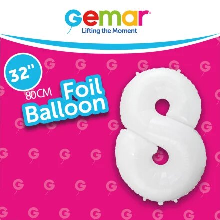 [171983] 32" Number 8 White Gemar