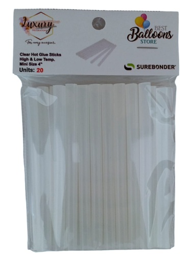 [DT-100/20] Pegamento Clear Baja y Alta Temp. Mini 4" 20 pcs