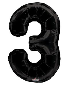 [19685-34] 34" Black Number 3