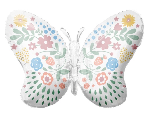 [78224-34] 36" Butterfly Shape White With Pastel