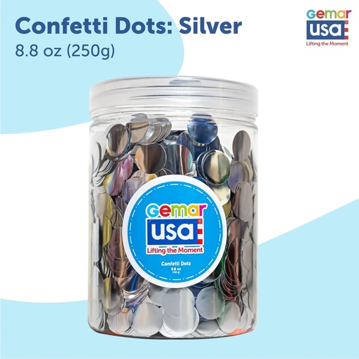 [30361] Confetti Jar Silver Metallic (Redondo )