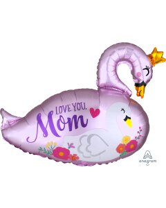 [4083301] 29" Satin Love Mom Swans