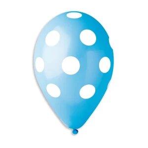 [914146] 12" GS110 Light Blue/White Polka Dot 10 pcs #009