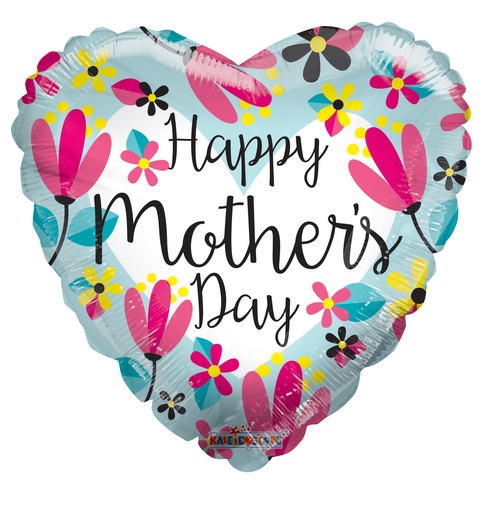 [84243-09] 9" Happy Mother's Day Torquoise Heart