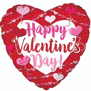 [214082] 18" Happy Valentine's Day Big Type Hearts