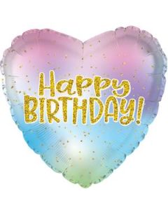 [214118] 18" Iridescent Birthday Heart