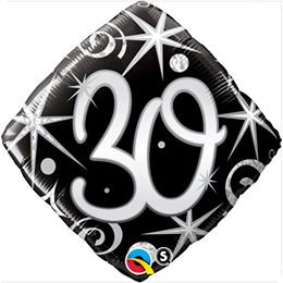 [30007] 18" 30th Birthday Elegant Sparkles Diamond 1pk #