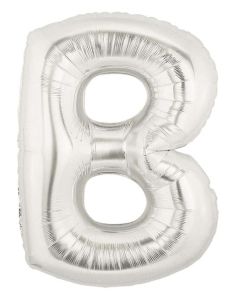 [7MSIL-B] 7" Letter B Megaloon Silver