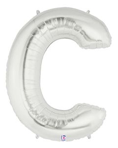 [7MSIL-C] 7" Letter C Megaloon Silver