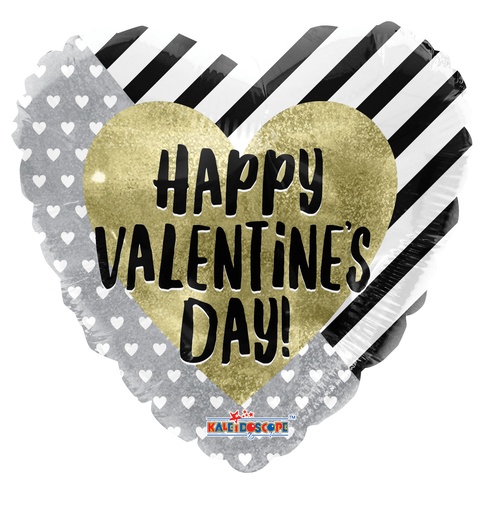 [81230-09] 09″ Happy Valentine´s Day Gold & Silver Holo