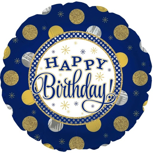 [114467] 18" Birthday Dots Navy