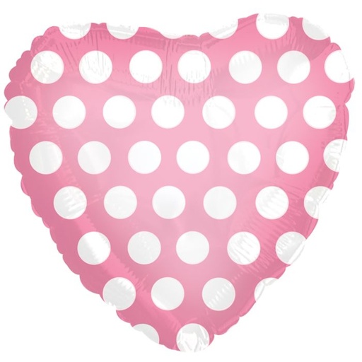 [214016] 18" Pink Heart Polka Dots 2 pcs