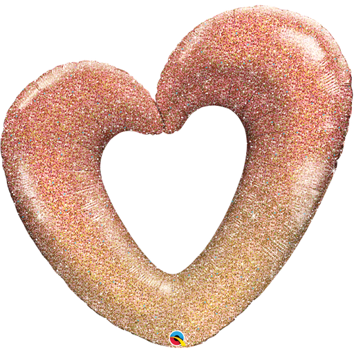 [21073] 42" Rose Gold Glitter Heart