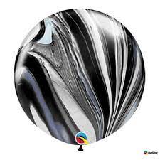 30" Black & White Agate 1 pcs