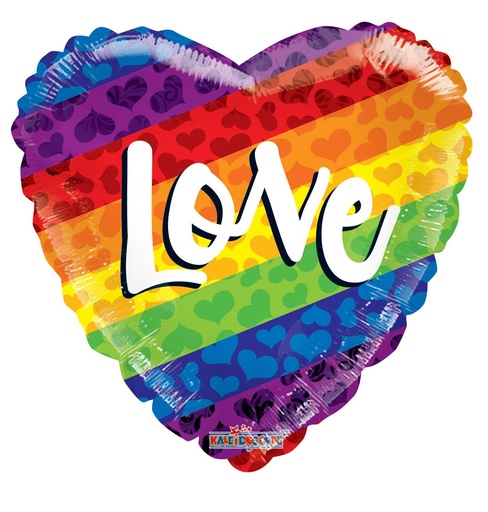 [15211-18] 18" Rainbow Love Is Pride Heart