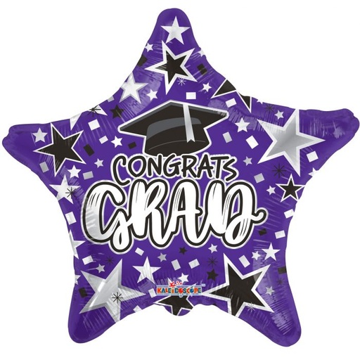 [85336-18] 18" Congrats Grad Purple Star