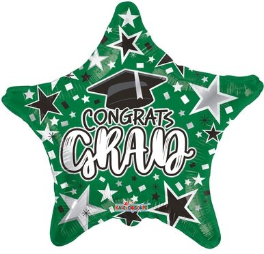 [85334-18] 18" Congrats Grad Green Star