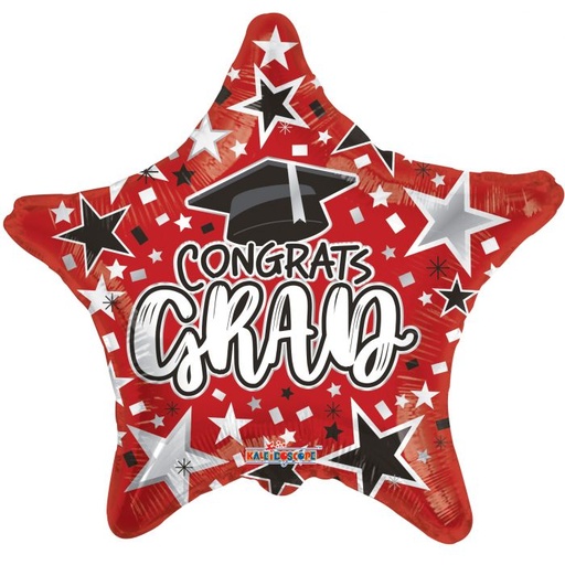 [85337-18] 18" Congrats Grad Red Star