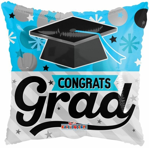 [85261-18] 18" Square Shape Blue Congrats Grad Graduation