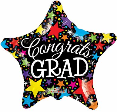 [85260-18] 18" Congrats Grad Star Shape Graduation