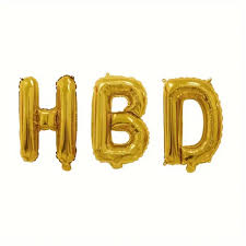 34" HDB Balloon Set Trico Gold