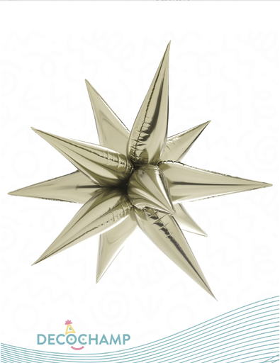 40" Starburst Balloons White Gold