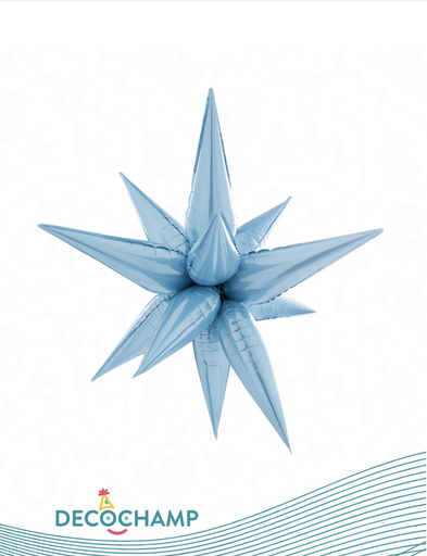 40" Starburst Balloons Light Blue