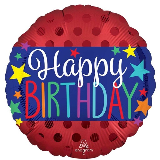 [4594501] 18" Brite Satin B'day Banner