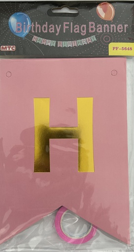 Baby Pink  Birthday Flag Banner