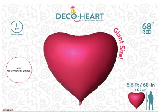 68" DecoHeart Red